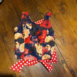 Lime Ricki open tie back swim crop top!